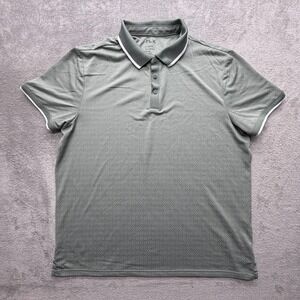 FLX Polo Shirt Mens‎ XL Green Geometric Performance Golf Short Sleeve Tagless
